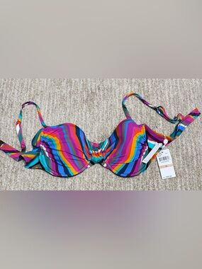 Women’s Multicolor Stripe Underwire Bikini Top